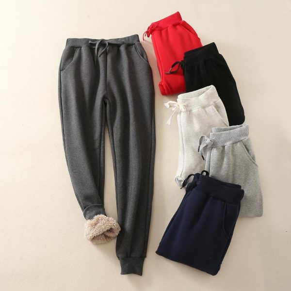 Women Trousers Warm Velvet Cashmere Harem Pants Sweatpants Fleece Pants